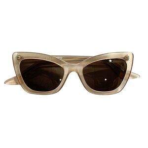 Helena Bordon Oculos Madre Perola Sunglasses in Cream